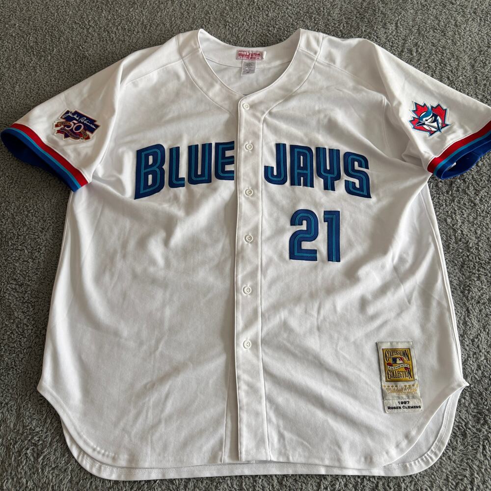 1997 Roger Clemens Authentic Mitchell Ness MLB Toronto Blue Jays Jersey 60 RARE